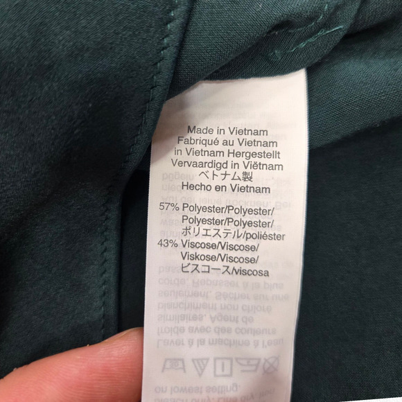 Madewell Green Teal Satin Midi Slip Skirt Size 4 Holiday Party Christmas Chic - Picture 7 of 8